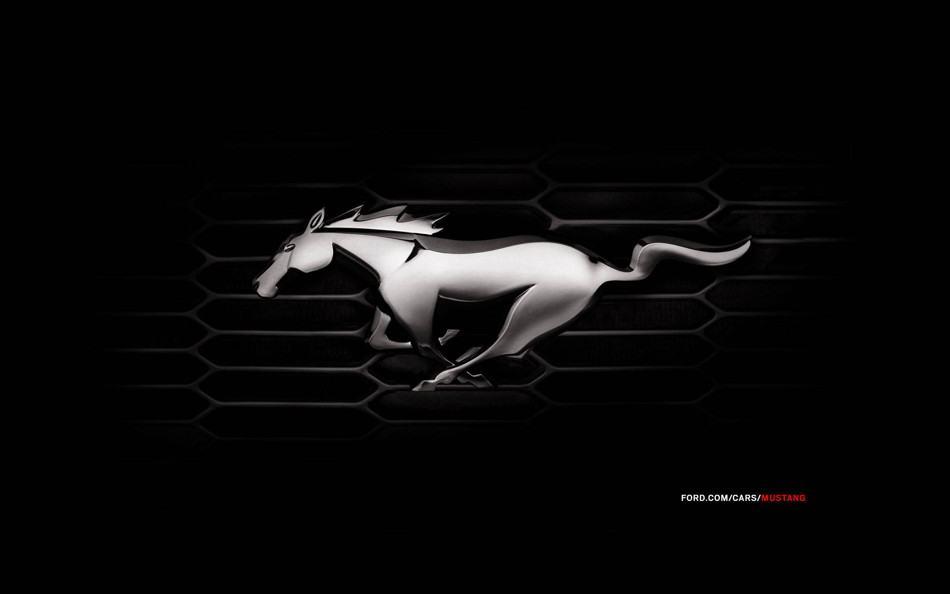 Mustang HD Logo sort bil grill beklædning Wallpaper