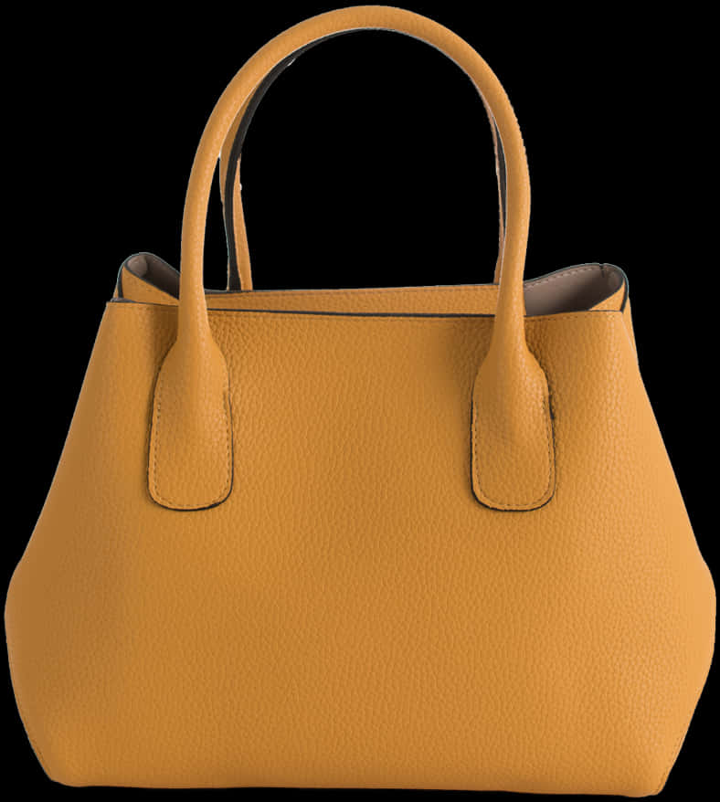 Mustard Yellow Leather Tote Bag PNG