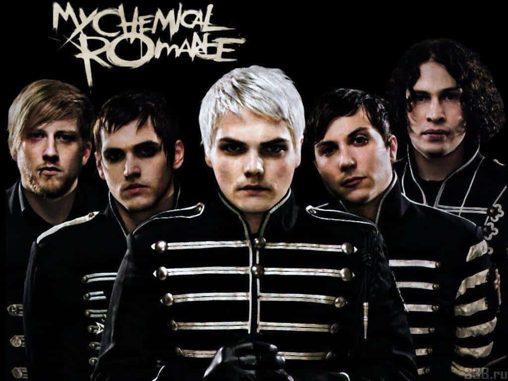 Download My Chemical Romance - iconic band members and logo Wallpaper