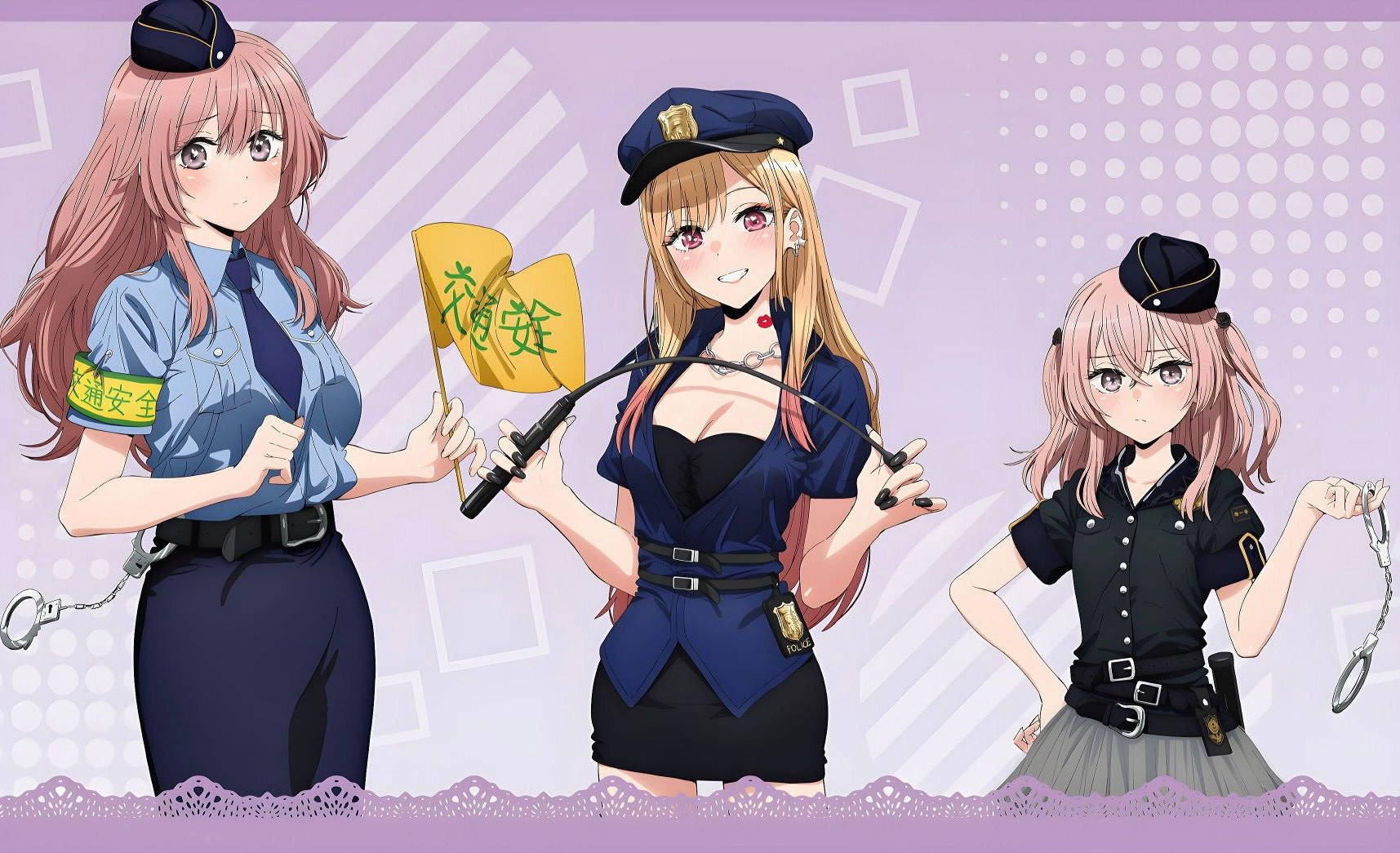 My Dress Up Darling Cosplay in Policewoman Outfit Wallpaper