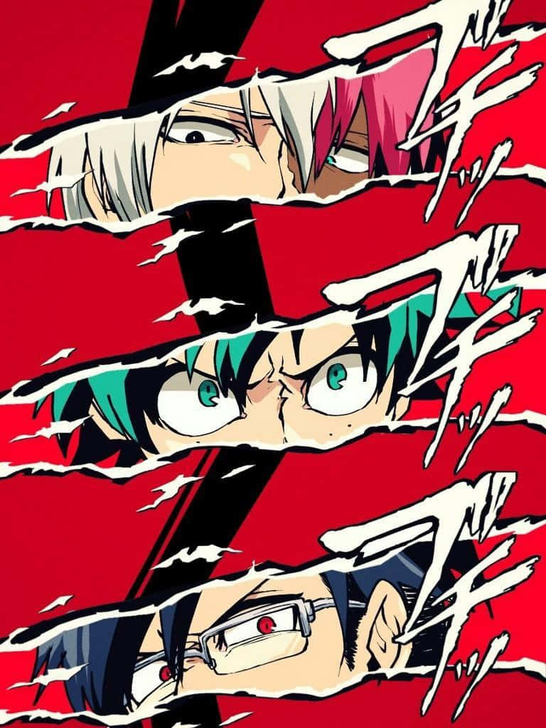 Helte kæmper imod onde kræfter i den revolutionerende anime-serie, My Hero Academia. Wallpaper
