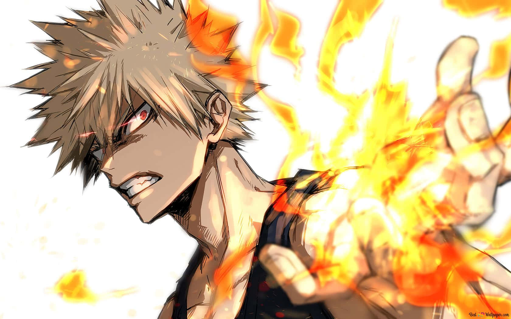 "The fiery Bakugo, a born leader in the world of My Hero Academia." Wallpaper