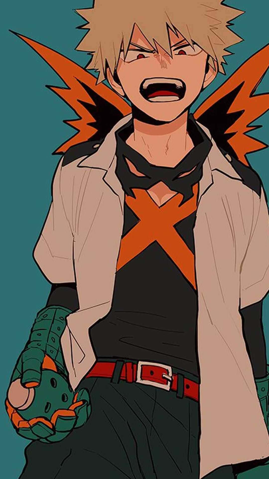 Bakugo, the fiery young hero Wallpaper