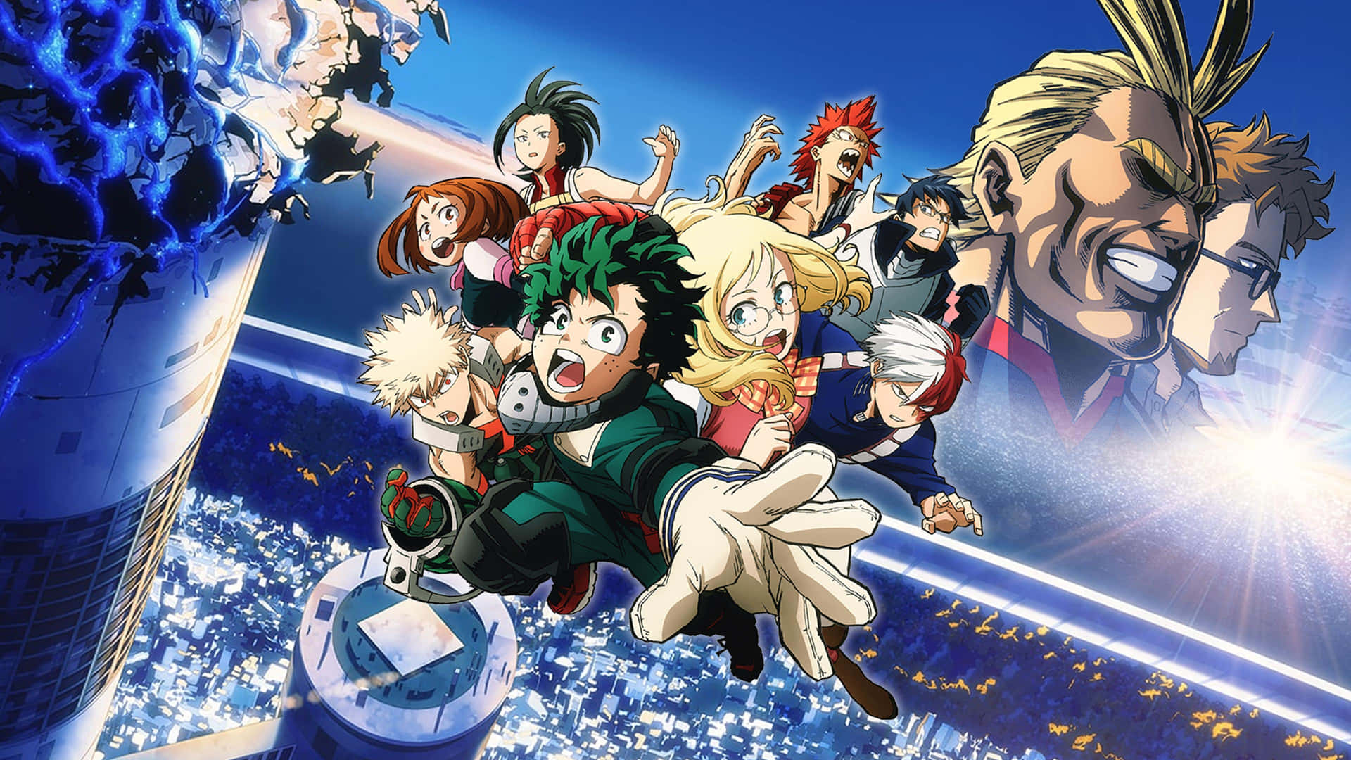 My Hero Academia Personages Actie Pose Achtergrond