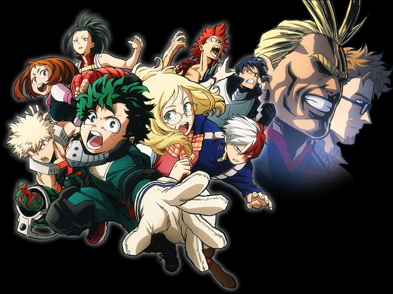 My Hero Academia Characters Dynamic Pose PNG