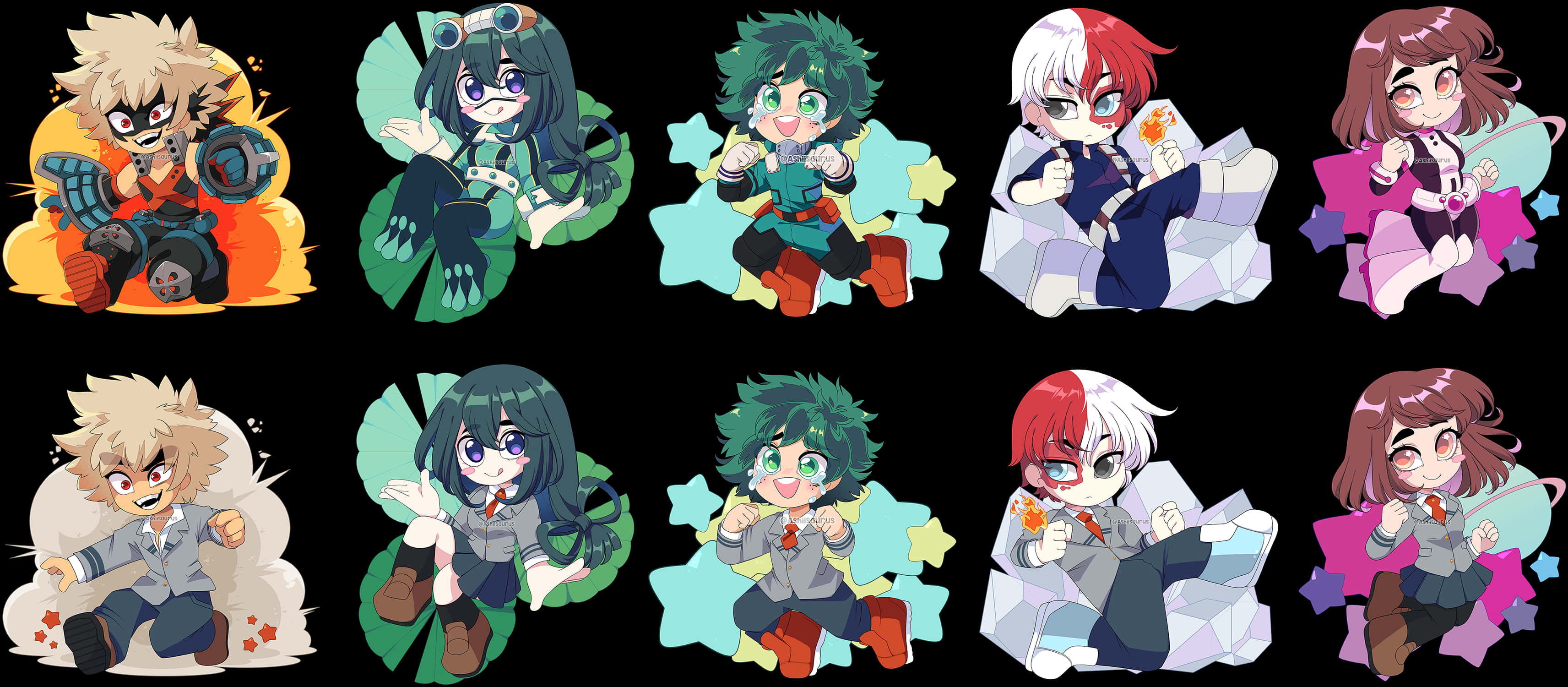 My Hero Academia Chibi Characters PNG