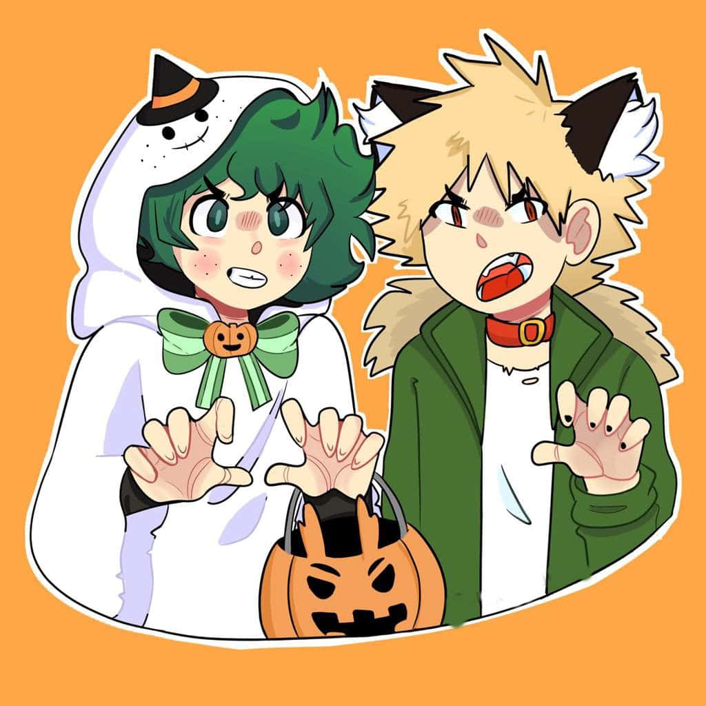 Izuku Midoriya And Bakugo My Hero Academia Halloween Wallpaper