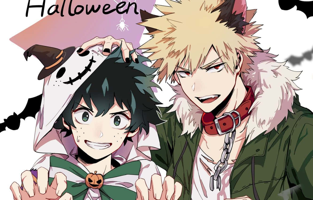 Izuku Midoriya And Bakugo My Hero Academia Halloween Wallpaper