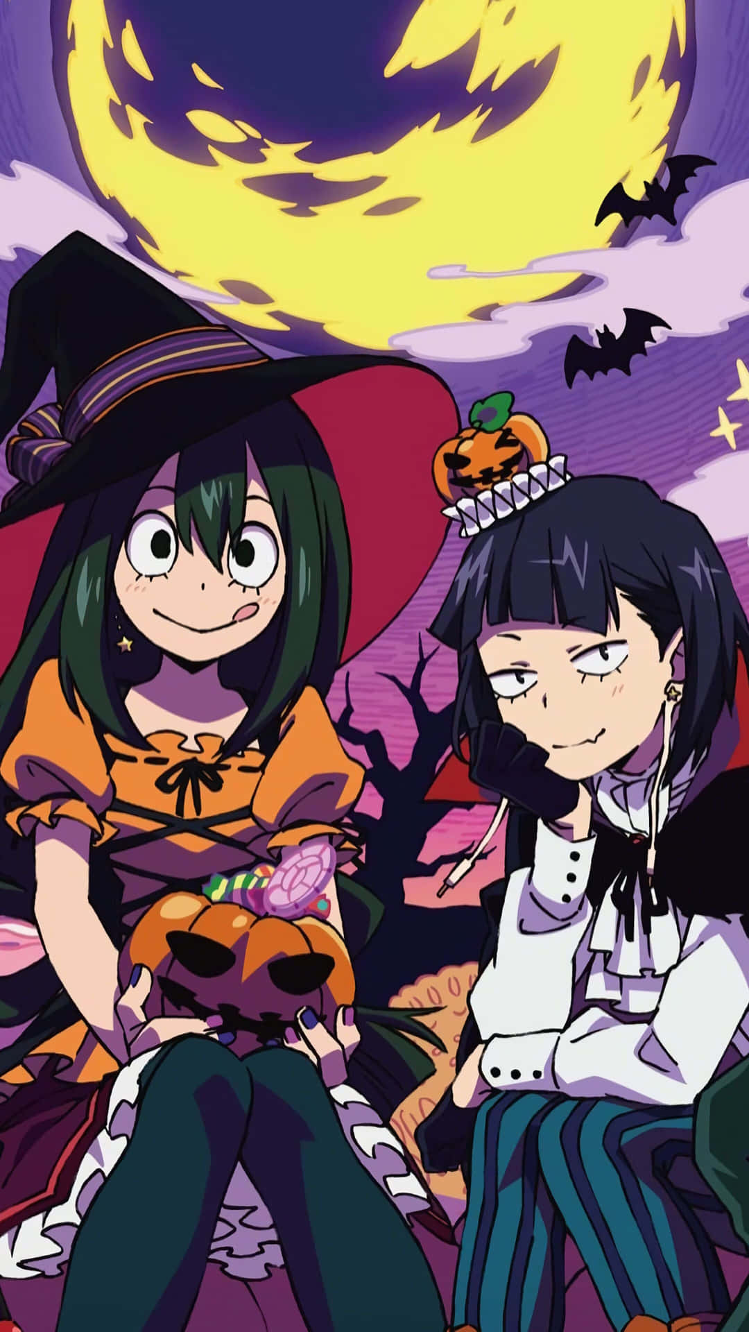 Tsuyu Asui And Kyoka Jiro My Hero Academia Halloween Wallpaper