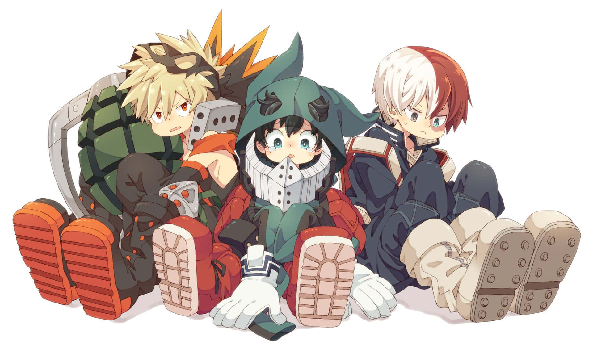 My Hero Academia Ipad Cute Anime Trio Wallpaper