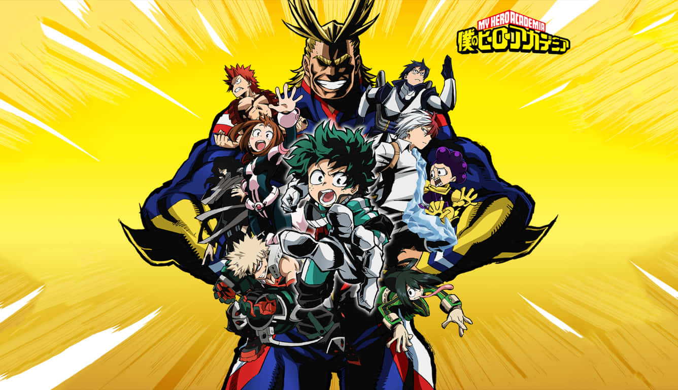 "Stay Connected with My Hero Academia" Wallpaper
