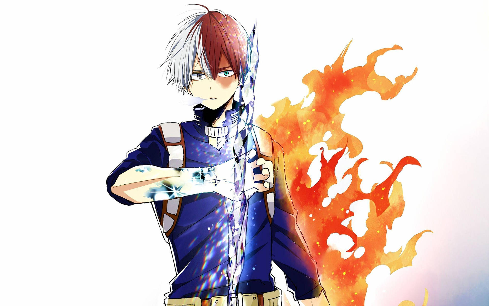 Min helteakademi Todoroki is og ild tapet Wallpaper