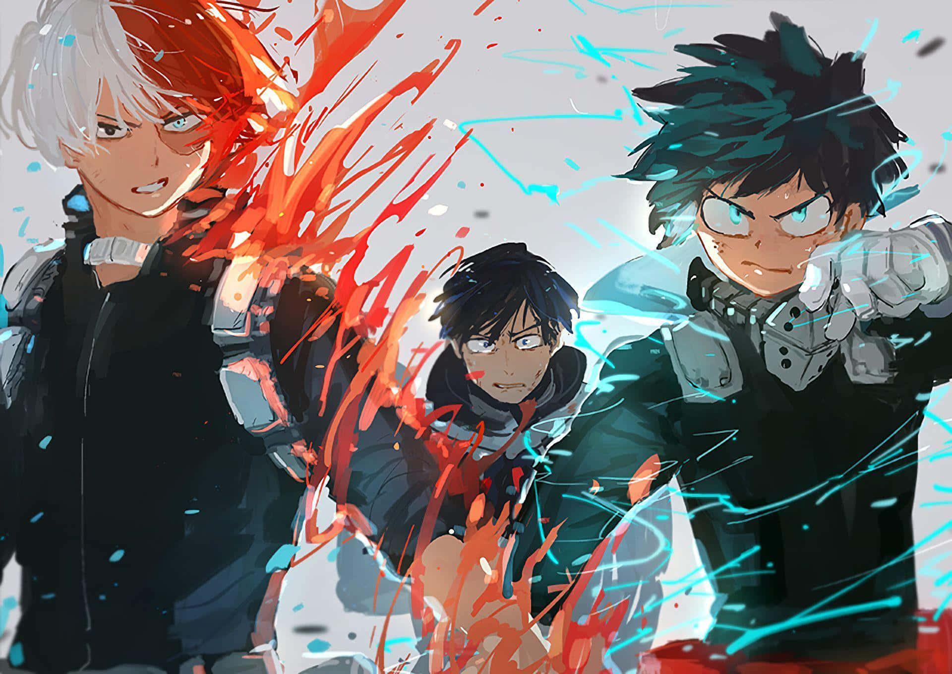 My Hero Academia Trio Action Pose Wallpaper