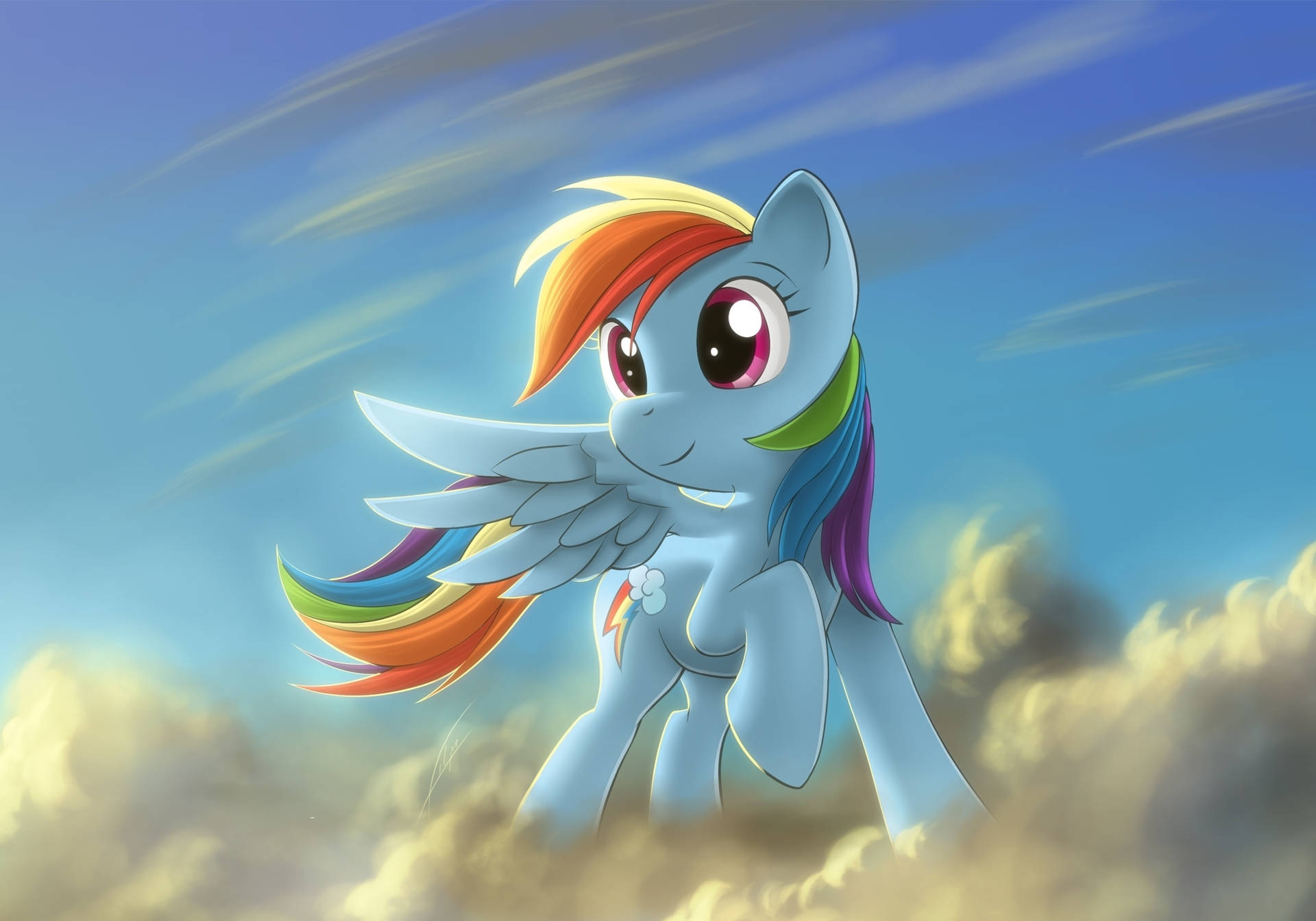 Ilmio Piccolo Pony Sullo Sfondo Delle Nuvole Per Desktop. Sfondo