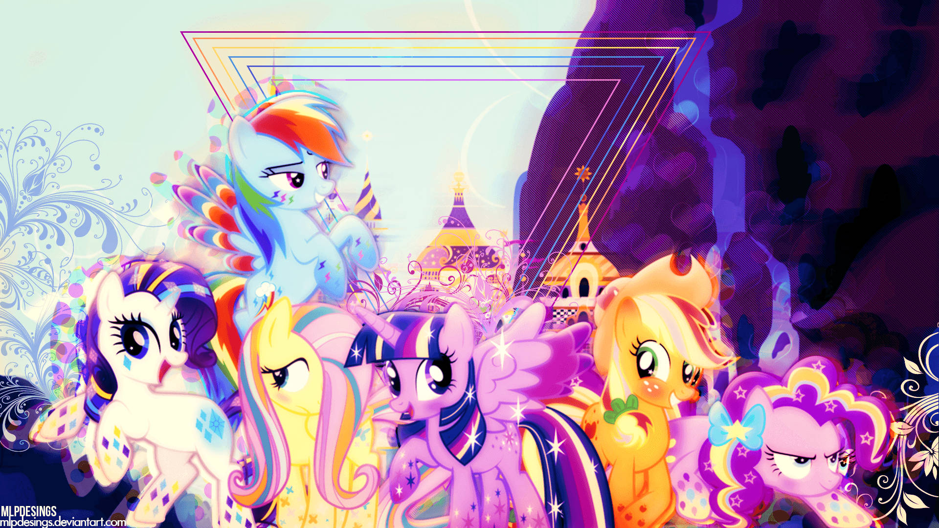 My Little Pony Glamorous Background Wallpaper