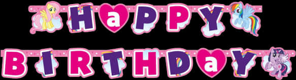 My Little Pony Happy Birthday Banner PNG