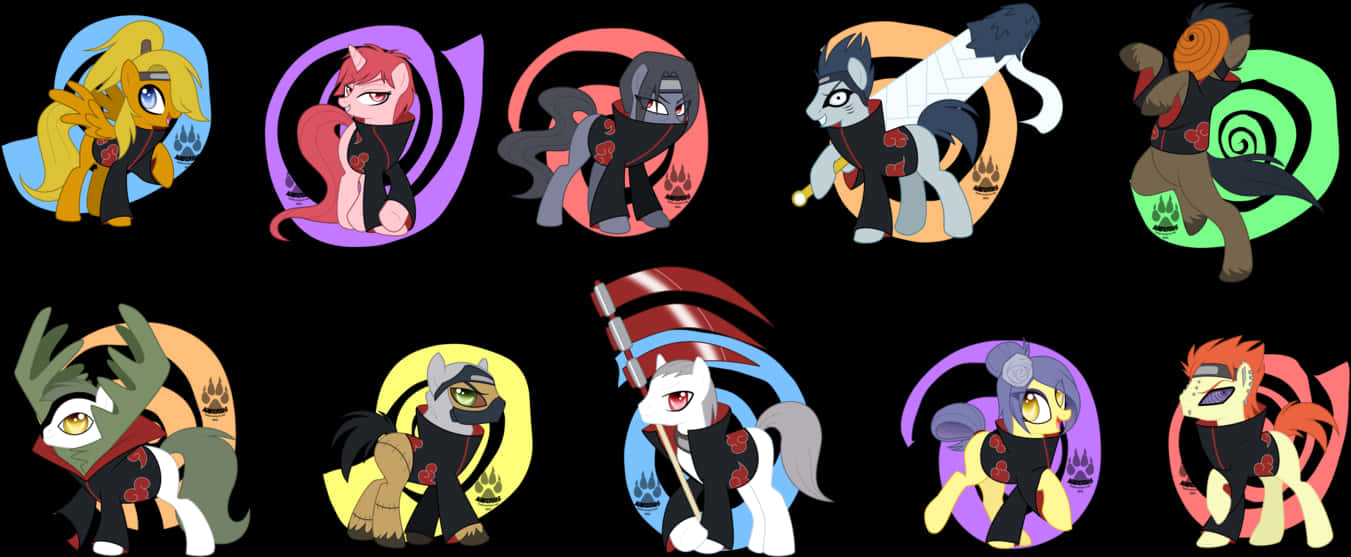 My Little Pony Naruto Crossover Characters PNG