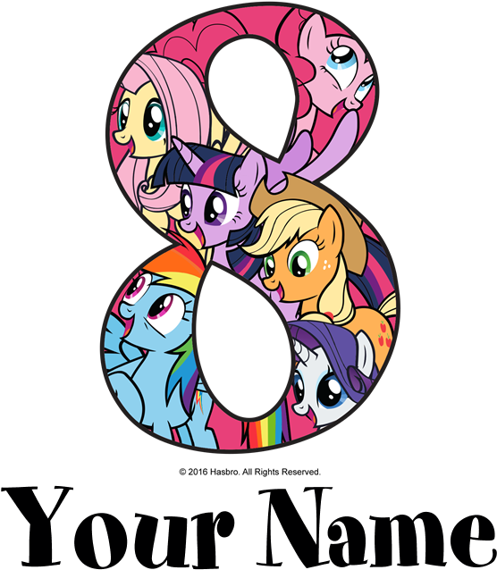 My Little Pony Number8 Personalized Birthday PNG