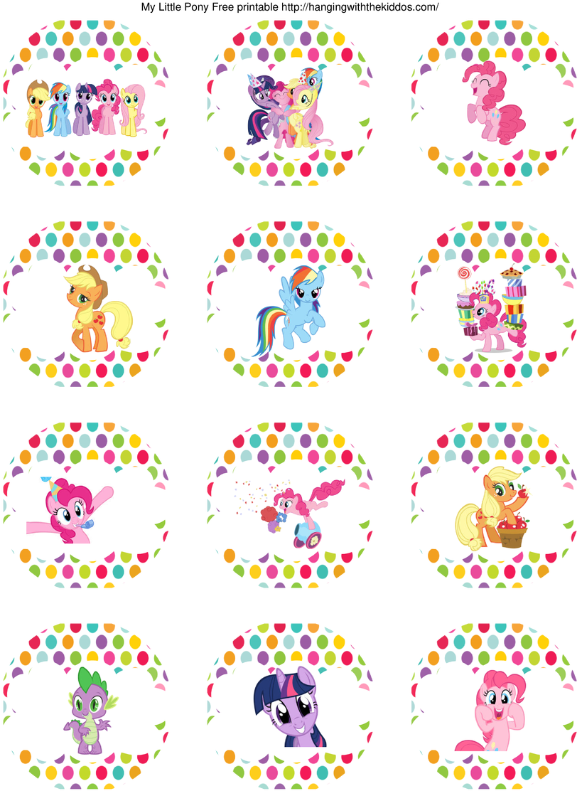 My Little Pony Printable Cupcake Toppers PNG