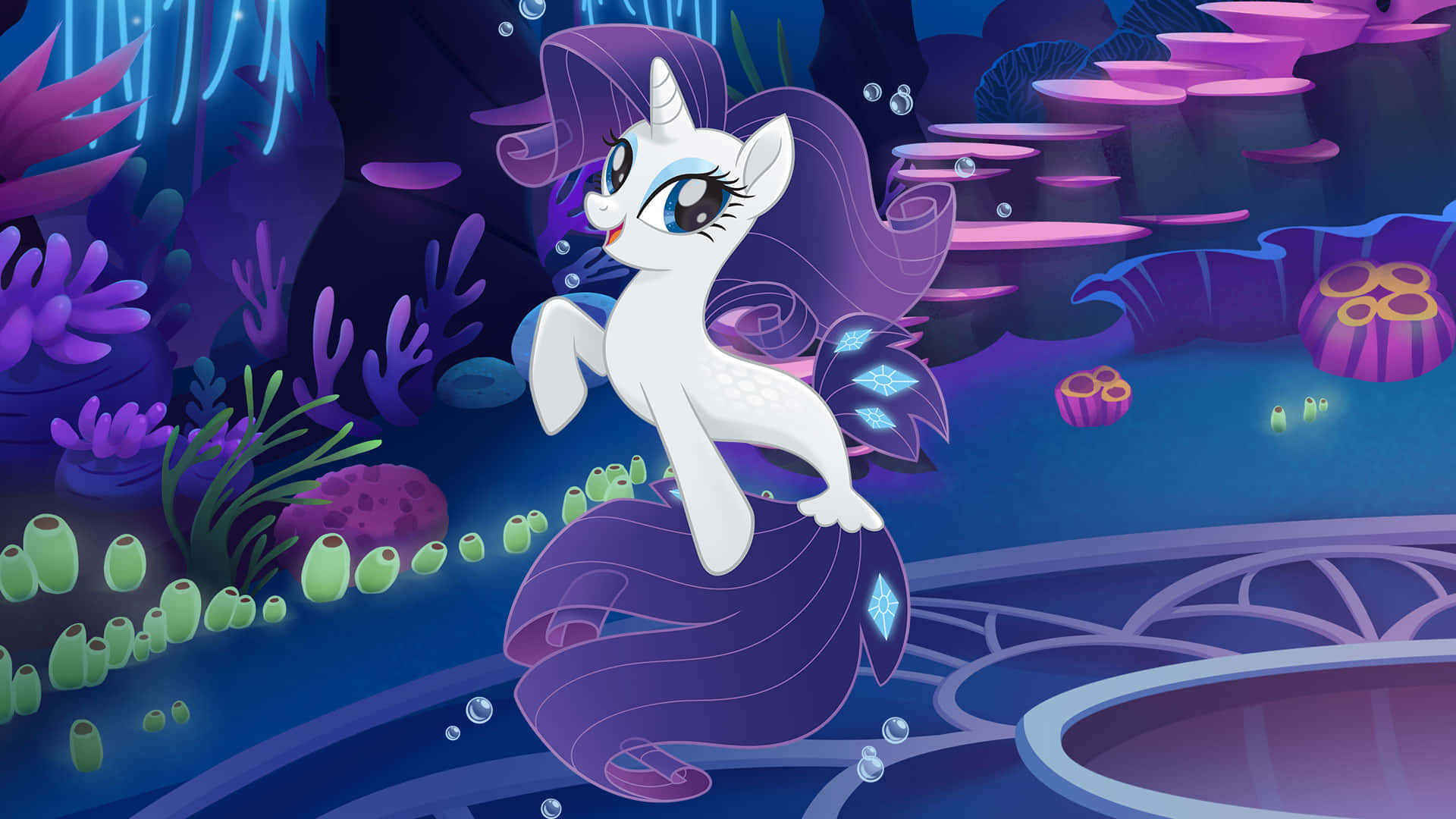 Download My Little Pony Rarity With Mermaid Tail Wallpaper | Wallpapers.Com