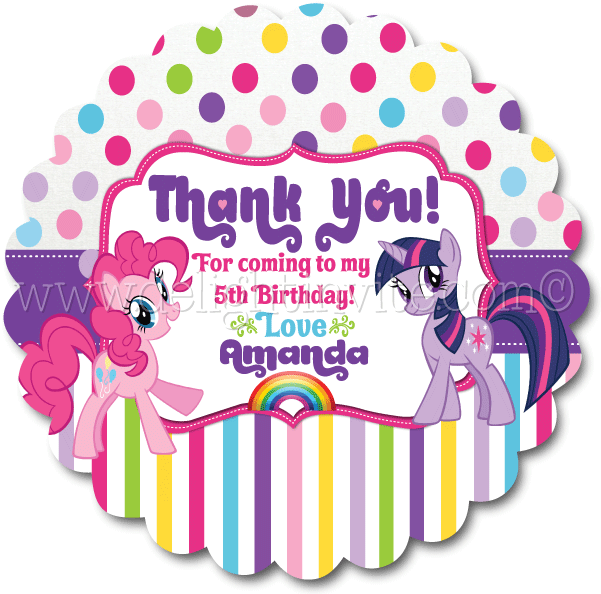 My Little Pony Thank You Card PNG