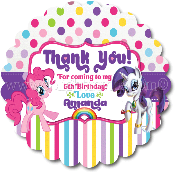 My Little Pony Thank You Card PNG