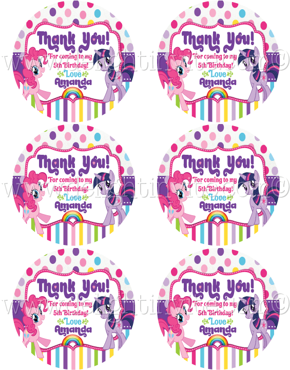 My Little Pony Thank You Tags PNG