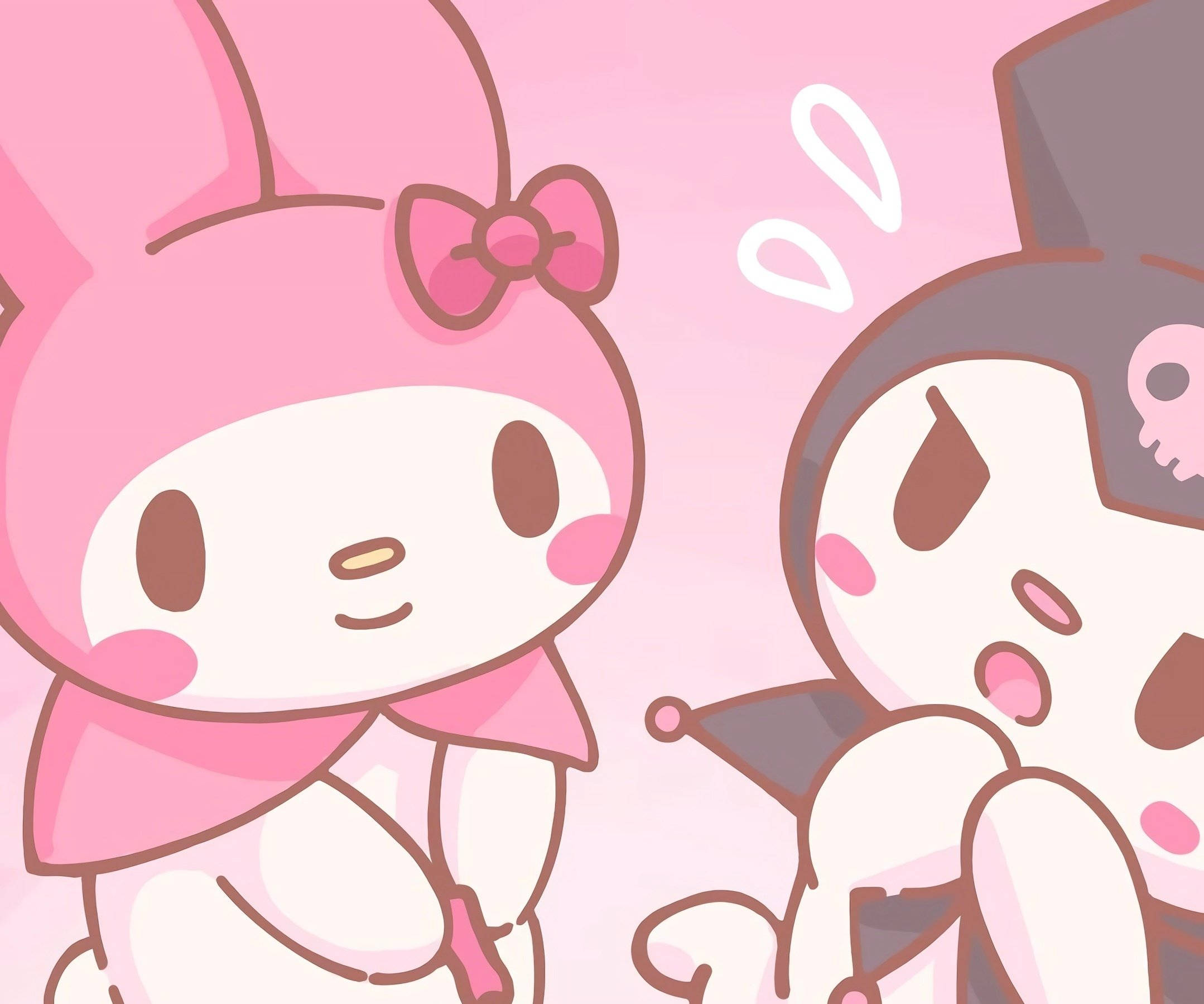 My Melody And Kuromi On Pink PFP Wallpaper