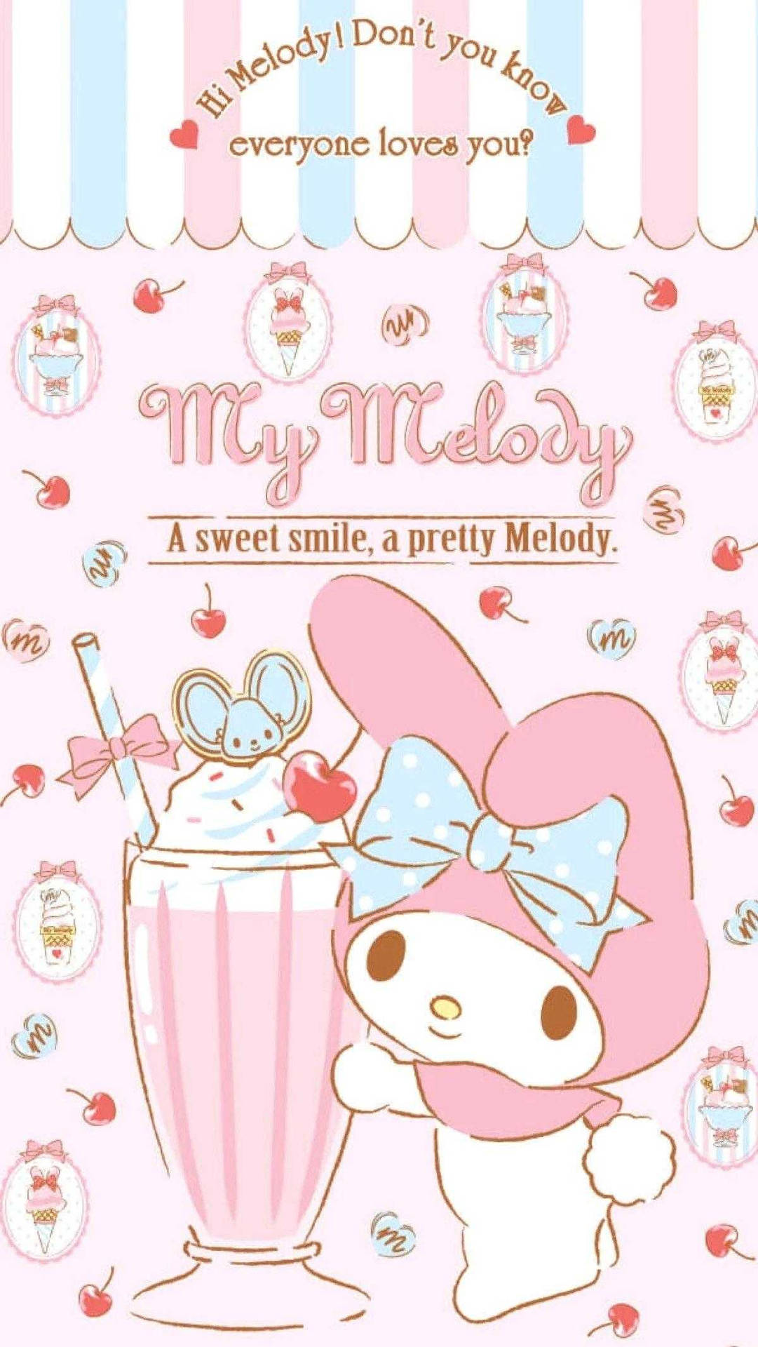 My Melody And Milkshake Wallpaper