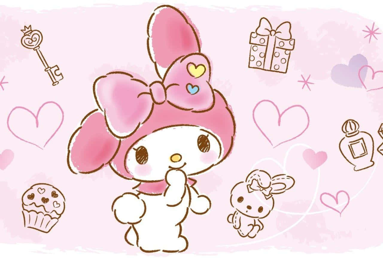 Get cute with My Melody Desktop Wallpaper