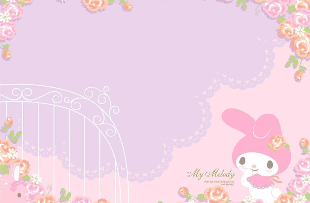 Spread joy and relaxation with My Melody Desktop Wallpaper