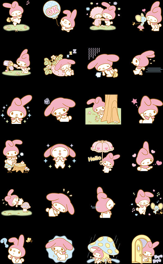 My Melody Expressionsand Activities PNG