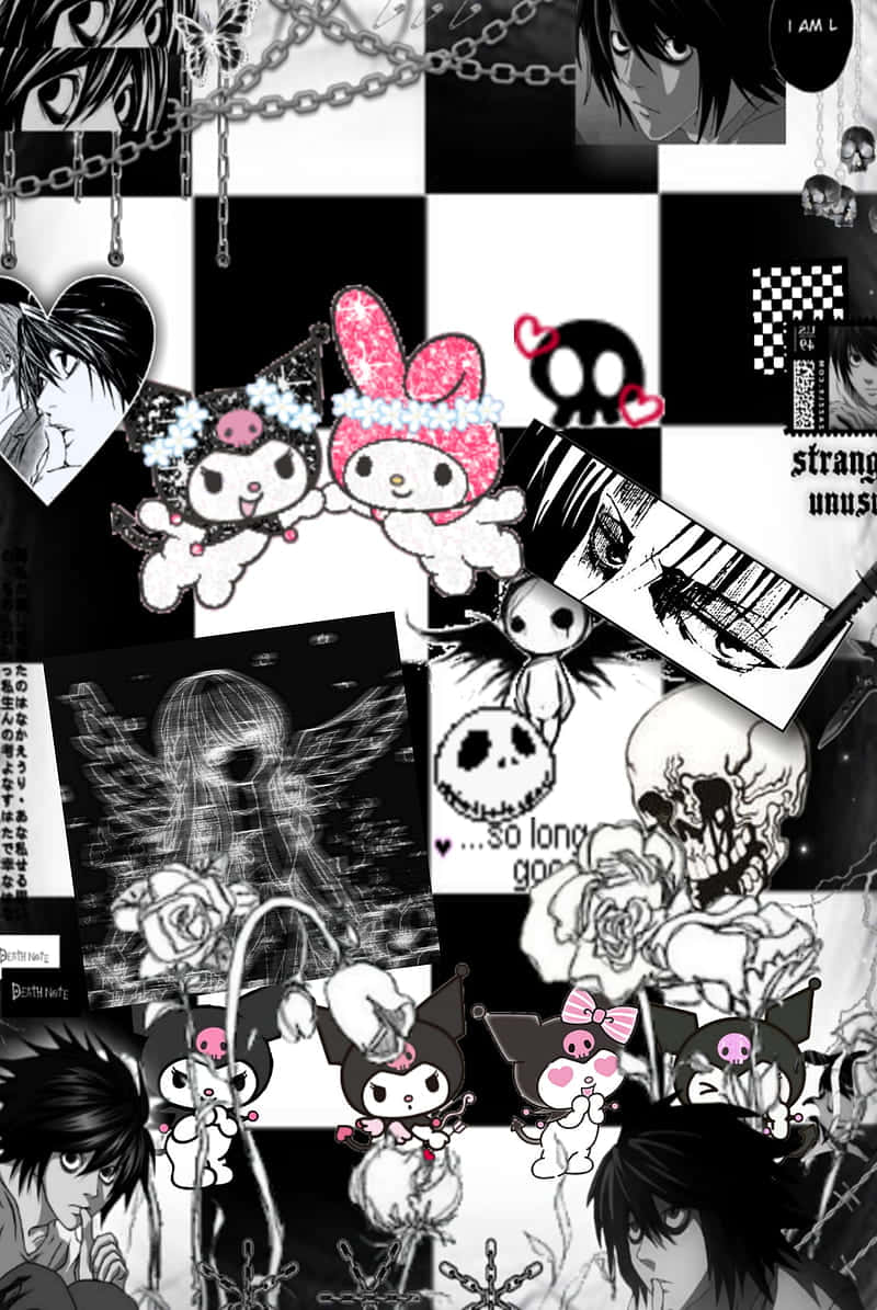 My Melody Gothic Collage Aesthetic.jpg Wallpaper