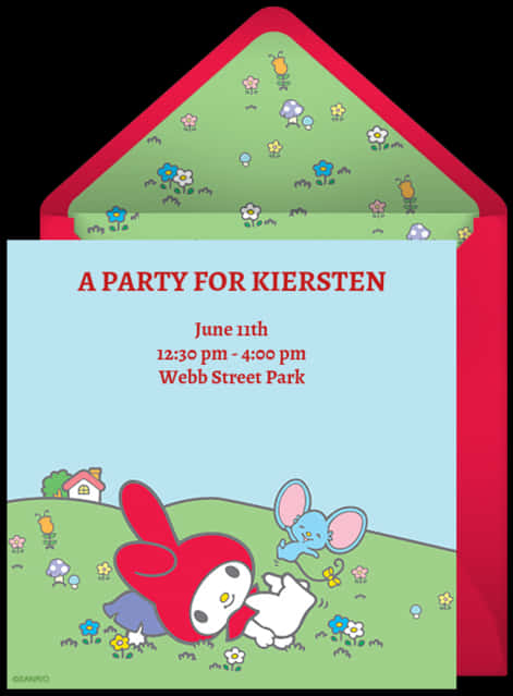 My Melody Party Invitation PNG