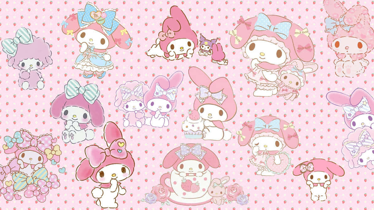 My Melody Pink Aesthetic Collage Wallpaper