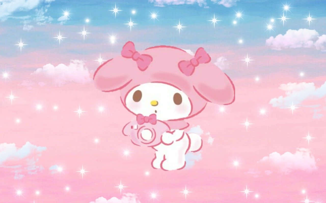 My Melody Pink Clouds Aesthetic.jpg Wallpaper