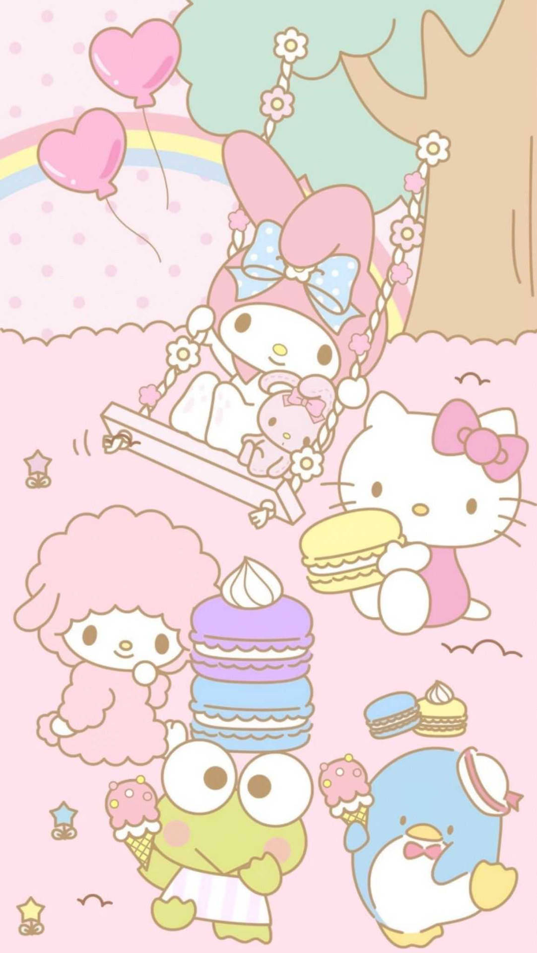 My Melody Playing With Friends Wallpaper