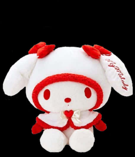 My Melody Plush Toy Red White PNG