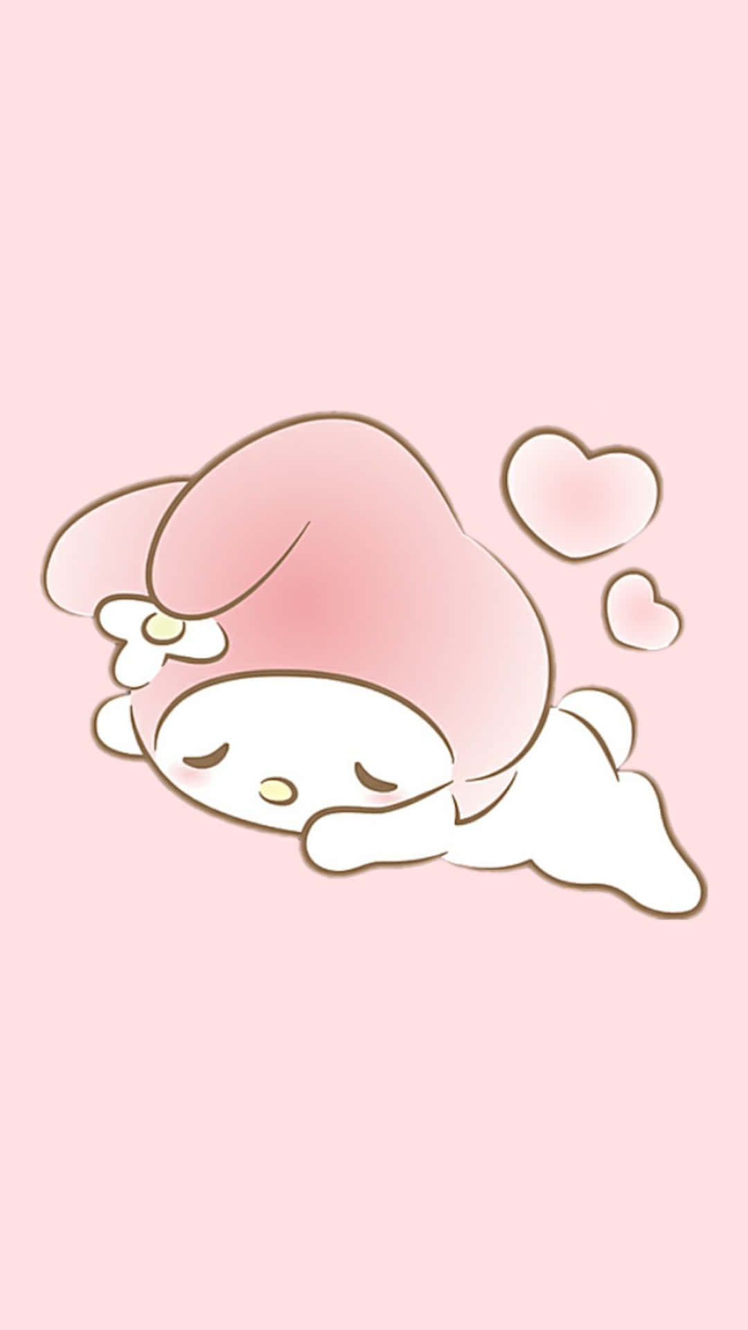 My Melody Sleeping Pink Background Wallpaper