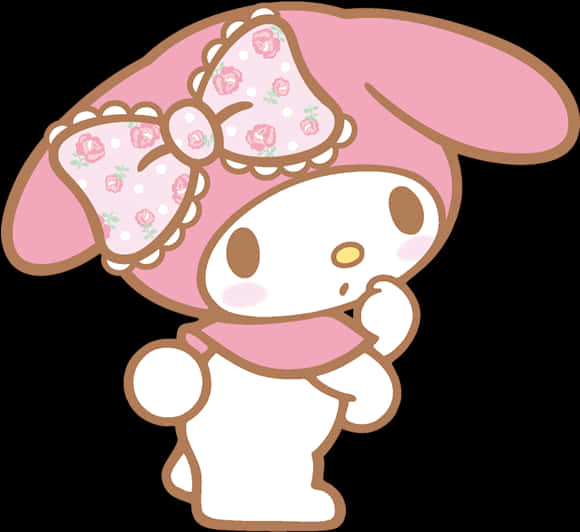 My Melody Thinking Pose PNG