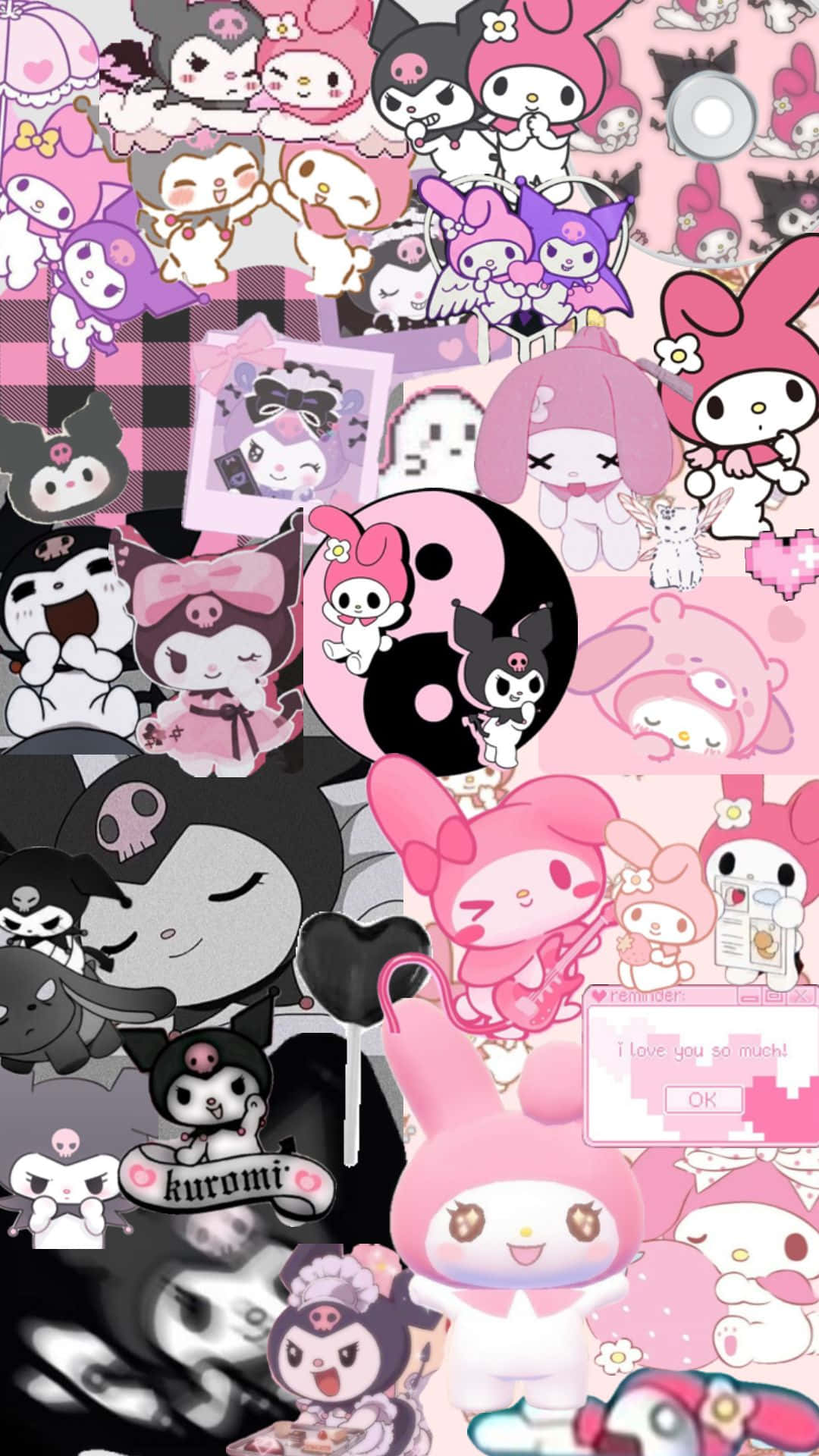 My Melodyand Kuromi Collage Aesthetic Wallpaper