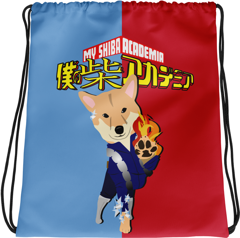 Download My Shiba Academia Drawstring Bag | Wallpapers.com