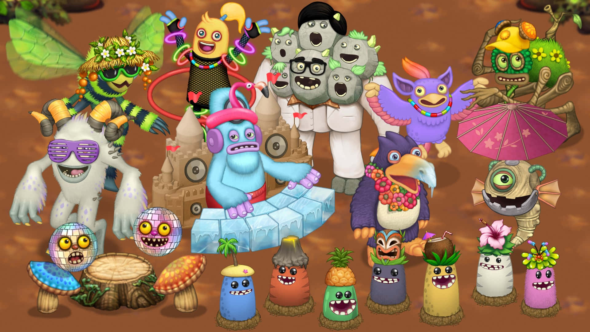 My Singing Monsters Character Ensemble Wallpaper
