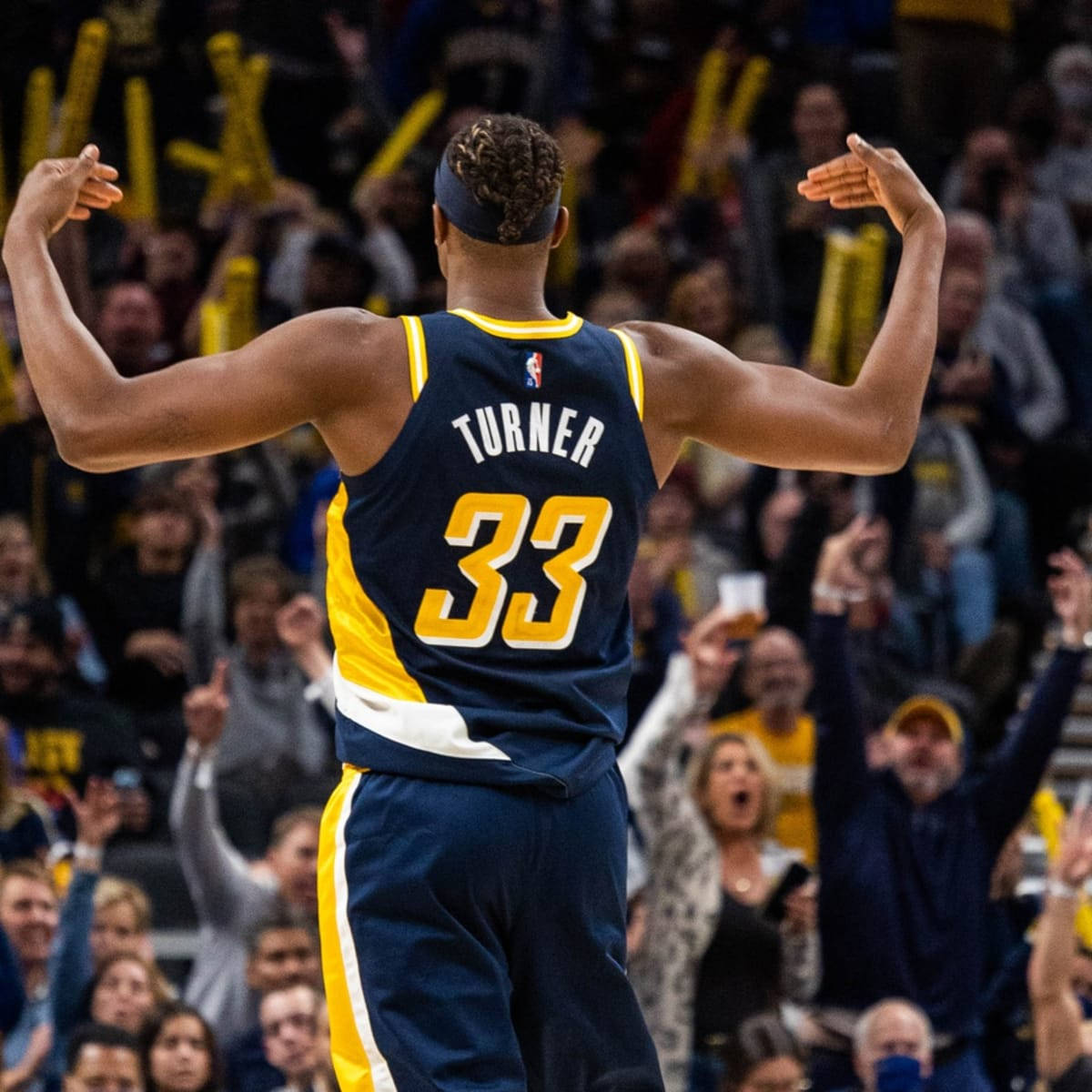 Myles Turner Hyping With Pacers Fans
