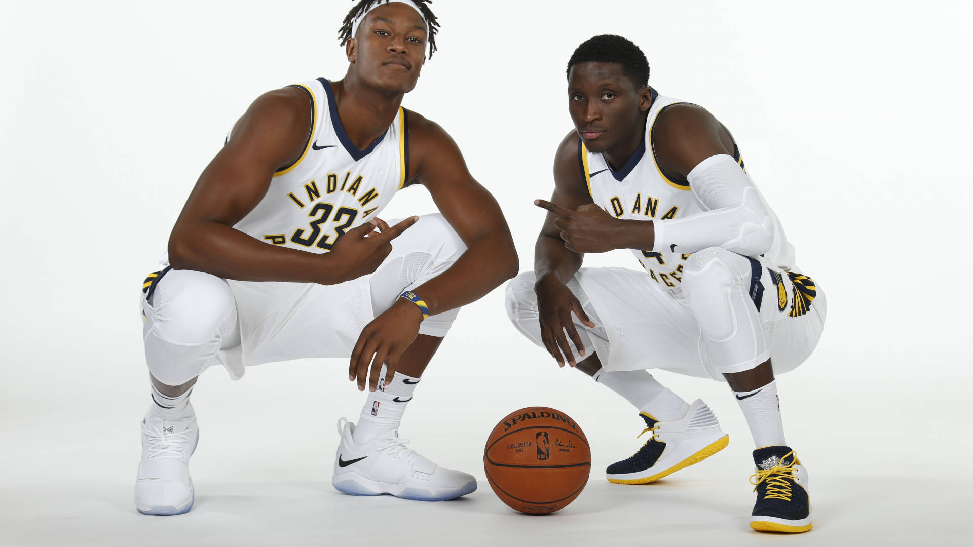Myles Turner With Victor Oladipo