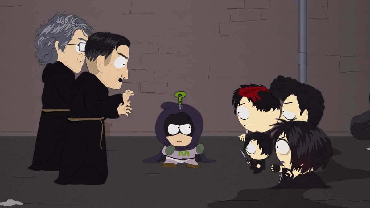 Mysterion Confronts Adults South Park Wallpaper