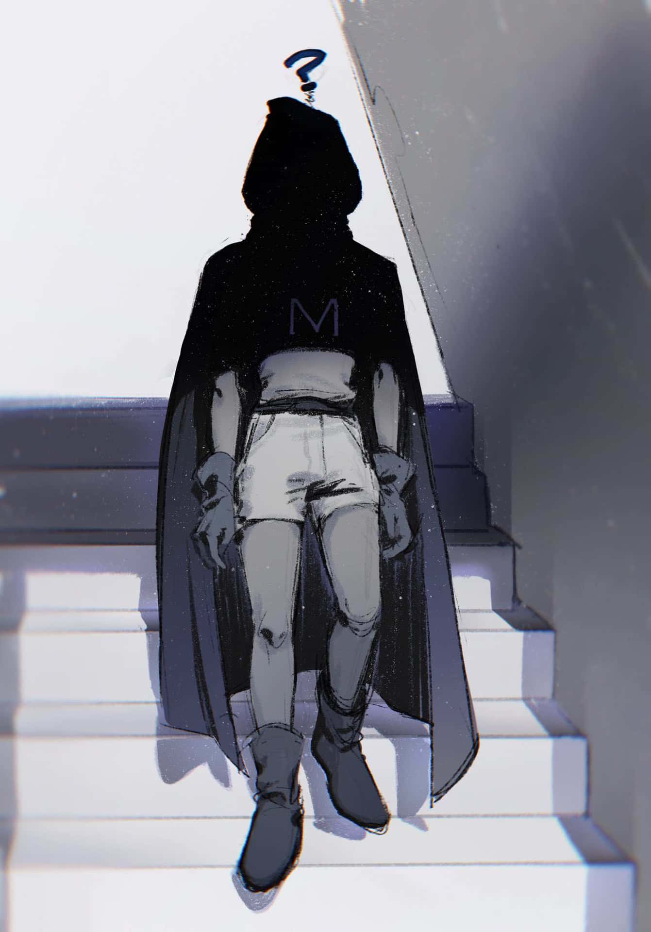 Mysterion Silhouetteon Stairs Wallpaper