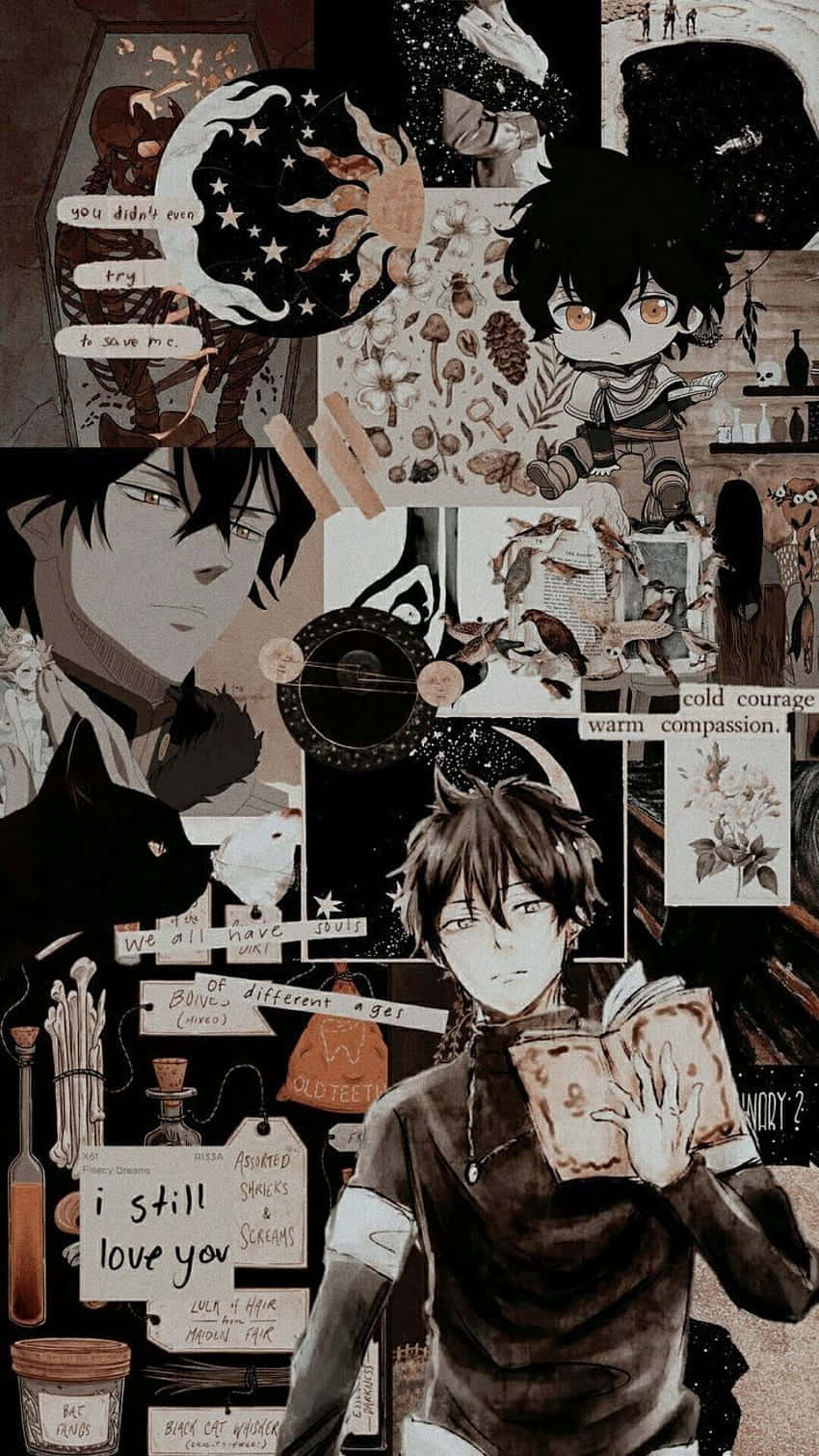 Mysterious_ Anime_ Boy_ Collage Wallpaper