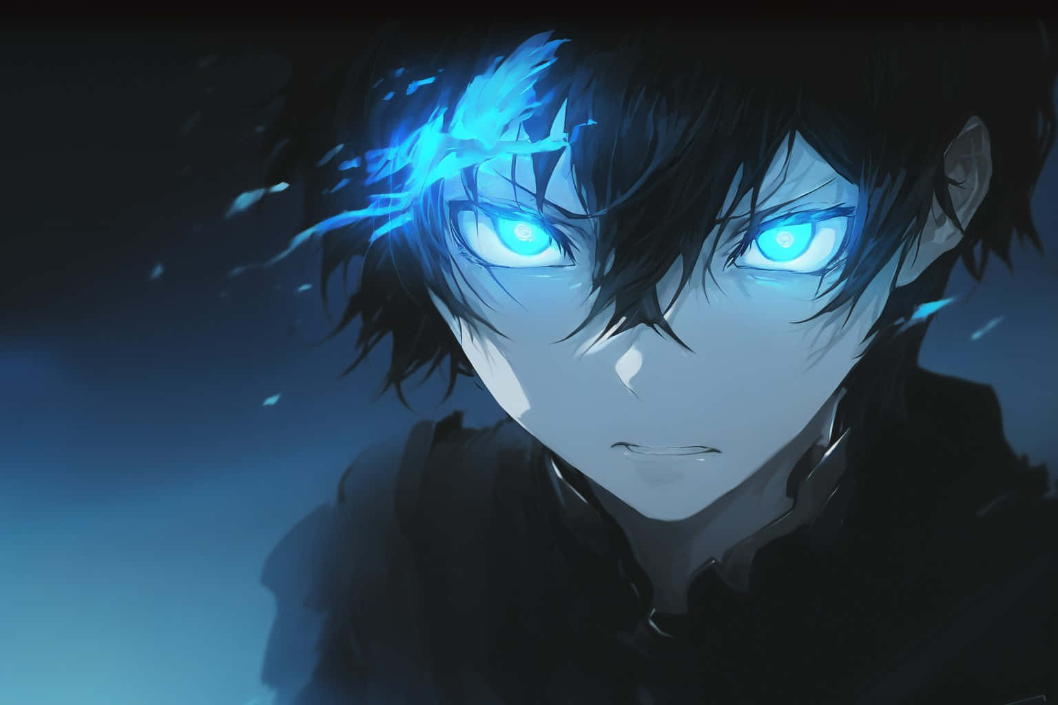 Mysterious_ Blue_ Eyed_ Anime_ Boy Wallpaper