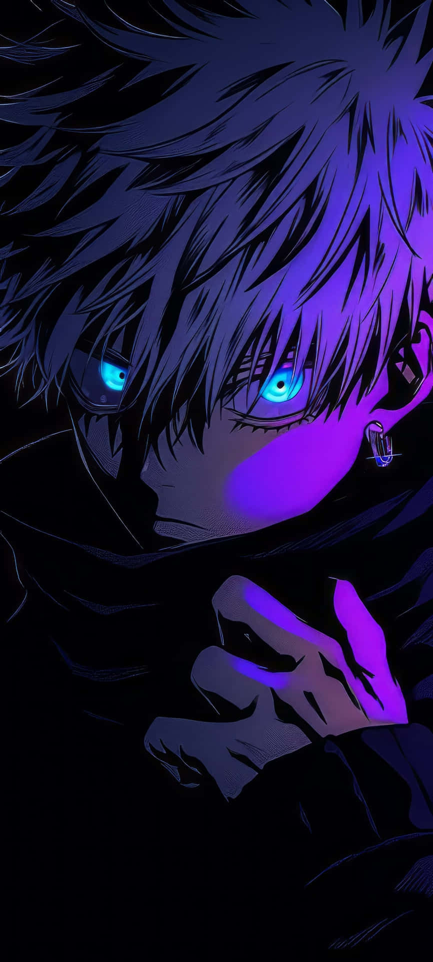Mysterious_ Blue_ Eyed_ Anime_ Character Wallpaper